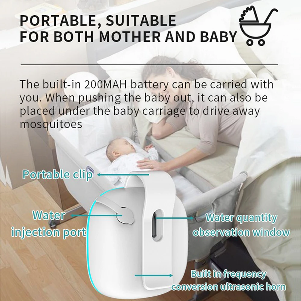 

Portable Electronic Mosquito Repellent Ultrasonic Mosquito Repellent Multifunction Spray Mosquito Repellent USB Rechargeable
