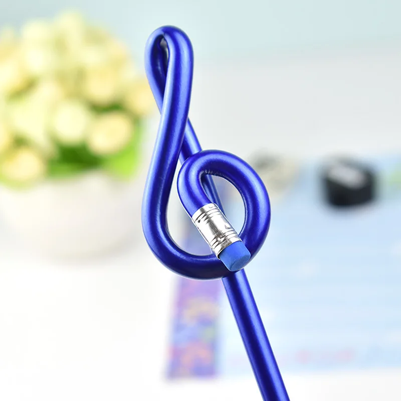 Музыкальный изогнутый карандаш мягкий со стирателем для детей стандартный