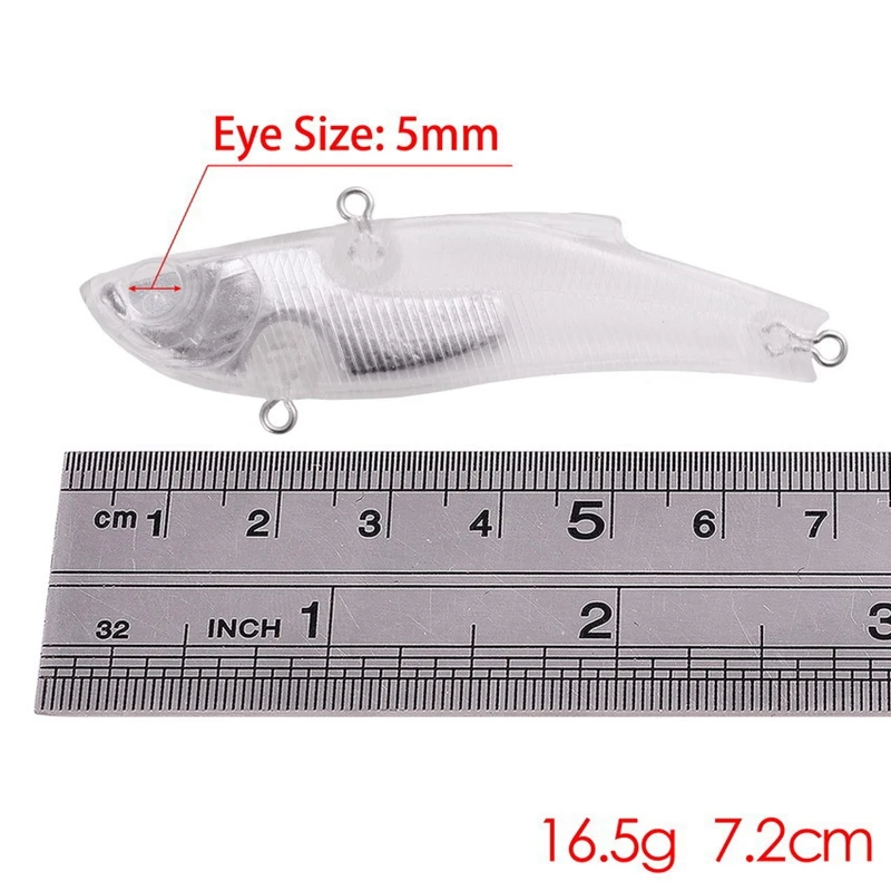 

20Pcs Transparent Bait Unpainted Embryos Lure Fish Bait Outdoor Fishing Gear No Hook Hard Bait Fake Lure for Ice Fishing