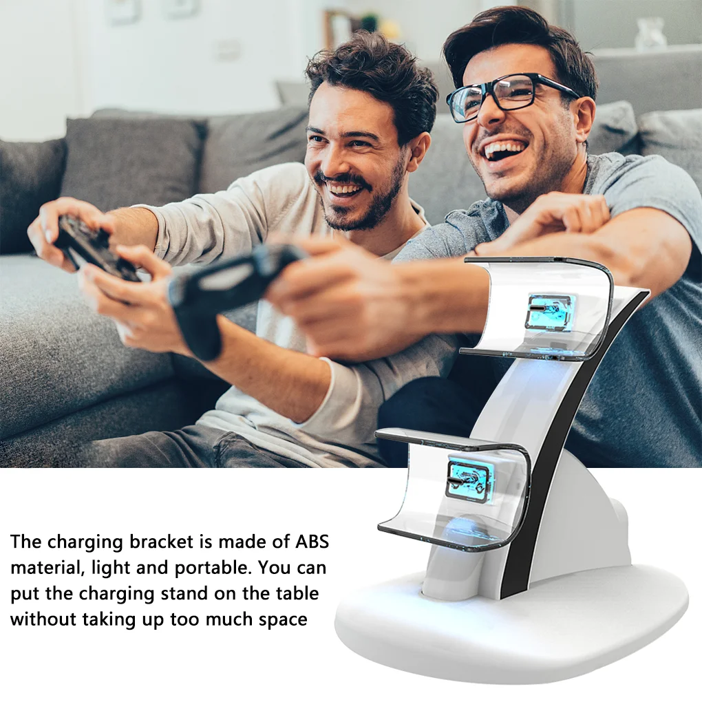 

2 built-in Ports Play Station Charging Holder Type-C Game Controller Charging Stand Controller Charger Replacement for PS5