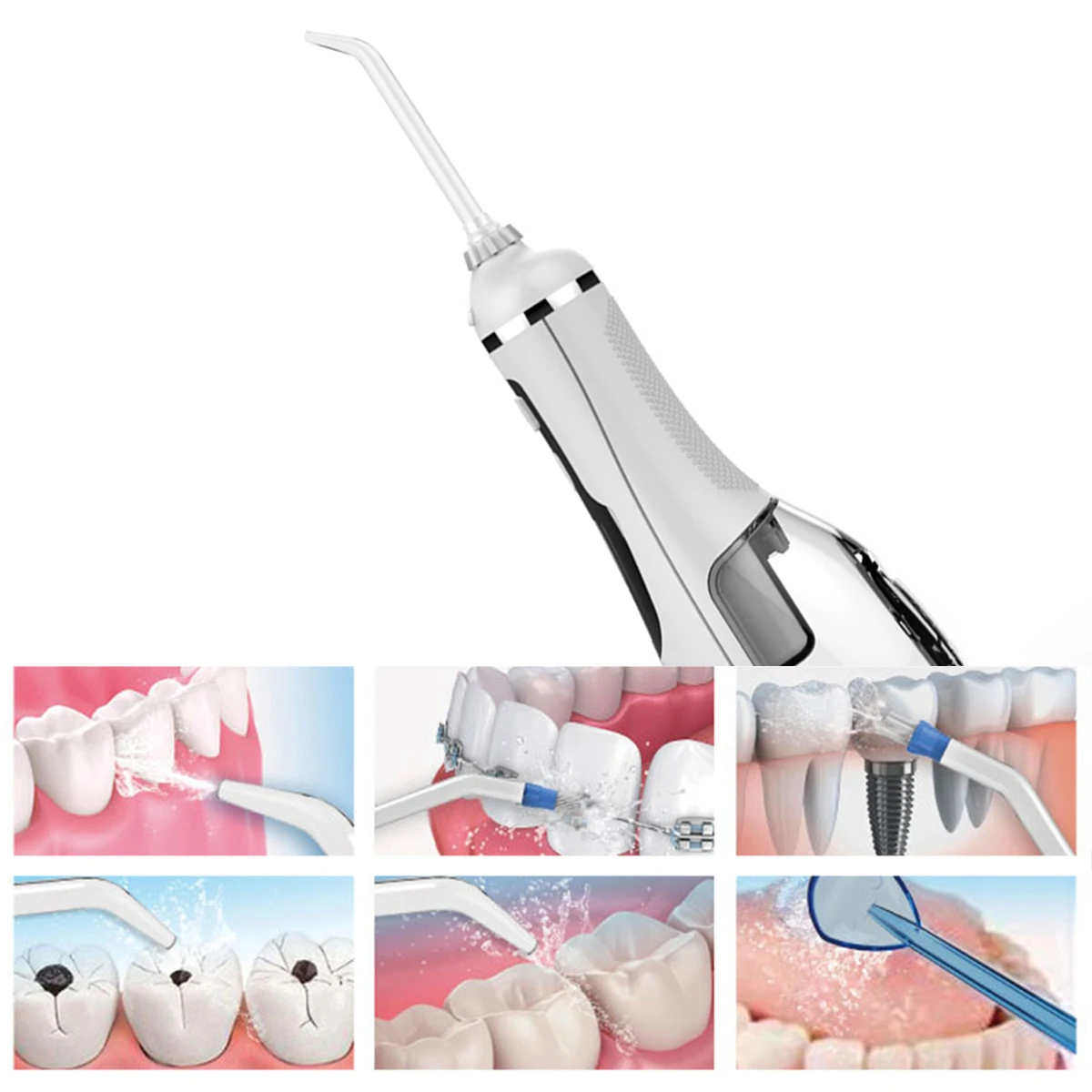 

3. Беспроводной Оральный ирригатор под давлением воды, USB перезаряжаемый портативный очиститель зубов для путешествий, ирригатор для зубов