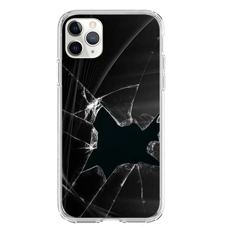 Чехол со сломанным стеклом для телефона Iphone 7 8 Plus X Xs Max Xr 11 12 13 Mini Pro SE2 прозрачный