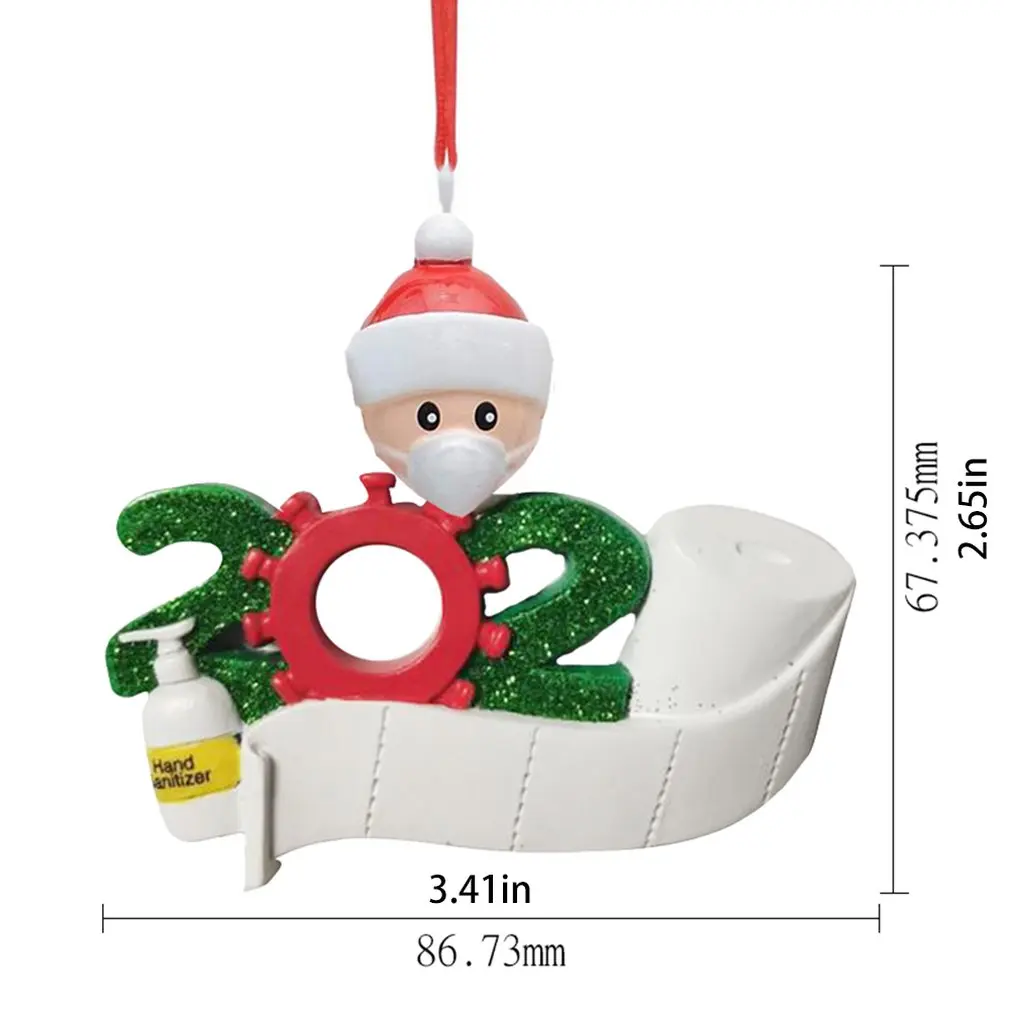 

2020 Quarantine Christmas Party Decoration Gift Santa Claus With Mask Personalized Xmas Tree Ornament All Series Children hat