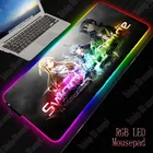 Большой игровой коврик для мыши XGZ Sword Art онлайн RGB, игровой светодиодный компьютерный коврик для мыши с аниме, коврик для мыши с подсветкой для клавиатуры, Настольный коврик