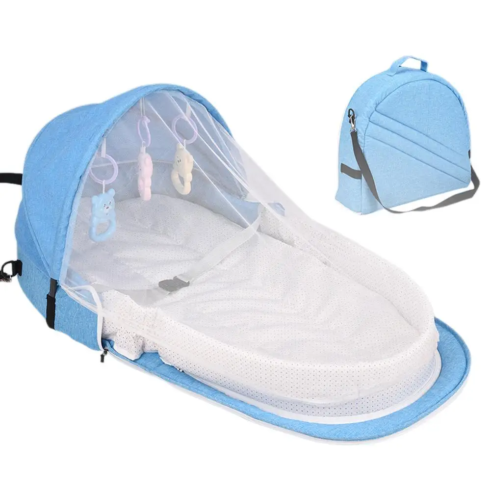 blue Kidlove портативная детская кровать многофункциональная кроватка модная Мумия сумка дорожная детская цирб с солнцезащитным козырьком и москитным покрытием сумка для хранения - Цвет: blue