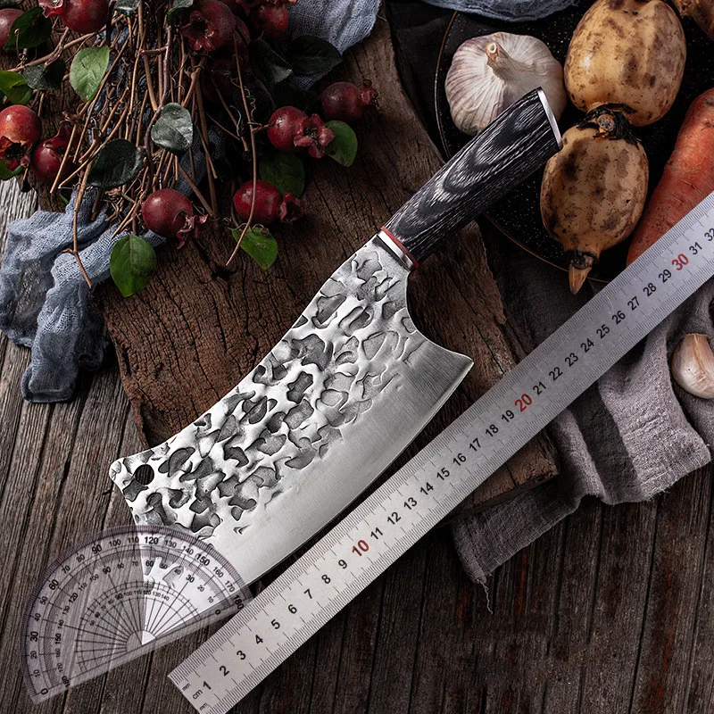 

5cr15 Steel Household Kitchen Knife Color Wood Handle Hammer Forging Kitchen Knife Slicing Kitchen Knife Stainless Steel Steel