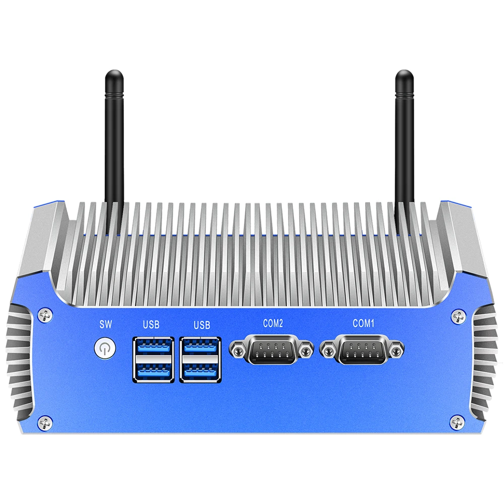 Online Lüfterlose Dual LAN Mini PC Core I5 5200U I3 4010U Celeron 3205U 2 * COM DDR3L PC WIFI Windows Linux Ubuntu Industrielle Mini Computer