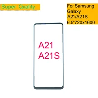10pcslot for samsung galaxy a21 a215 a21s a217 touch screen front glass panel lcd outer lens a21 a21s front glass with oca