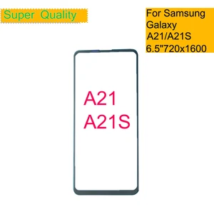 10 шт.лот для Samsung Galaxy A21 A215  A21S A217 сенсорный экран передняя стеклянная панель ЖК Внешний объектив A21 A21S переднее стекло с OCA