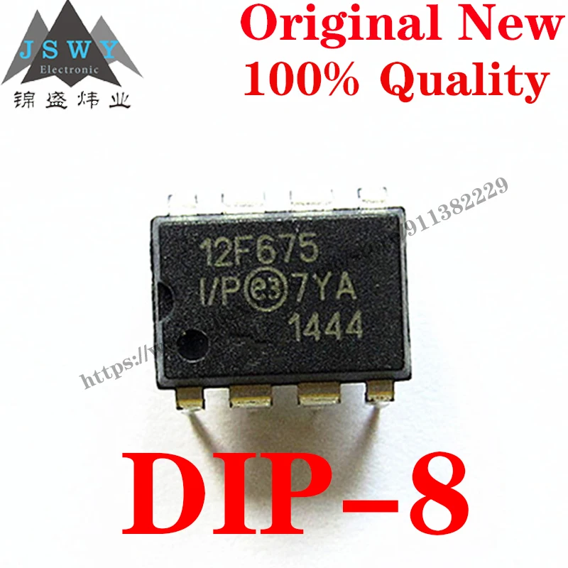 

10~100 PCS PIC12F675-I/P DIP-8 Semiconductor 8-bit Microcontroller -MCU IC Chip for module arduino Free Shipping 12F675 I/P
