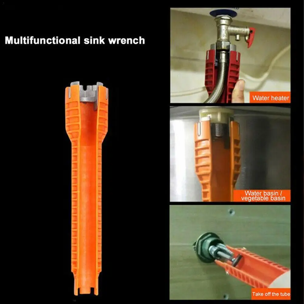 

1pc Multifunctional 5 In 1 Faucet And Sink Installer Handle Wrench Home Plumbing Tools Hand Tools Wrench Anti-slip Tool W6Y5