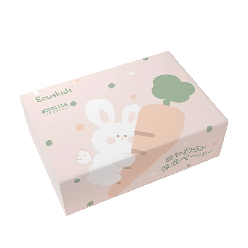 

Japan imported ecuskids baby tissue children's portable super soft cloud soft towel gift box 108 pumping*18