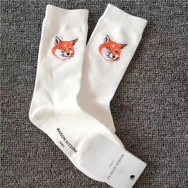 

Maison Kitsune Ader Error Fox Embroidery Sock Men Women Cotton 4 Seasons Sports sock High Quality Crewsock