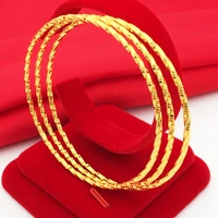 3pcslot thin whorl bangle 18k yellow gold filled womens bracelet gift