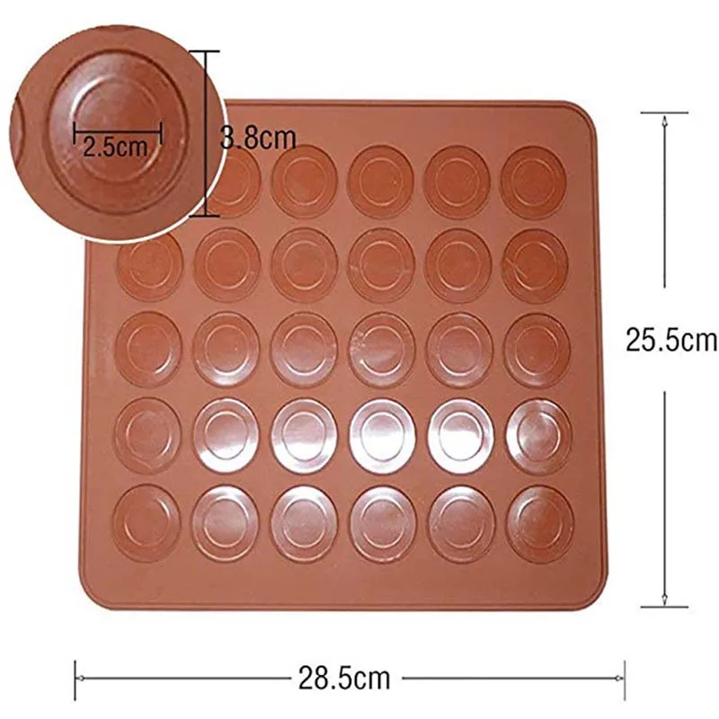 

WALFOS 1 PC 30 Holes Macarons Mat Round Shape Silicone Gel Pad Macarons Mat Fit To Oven Microwave Refrigerator Macaron Mat