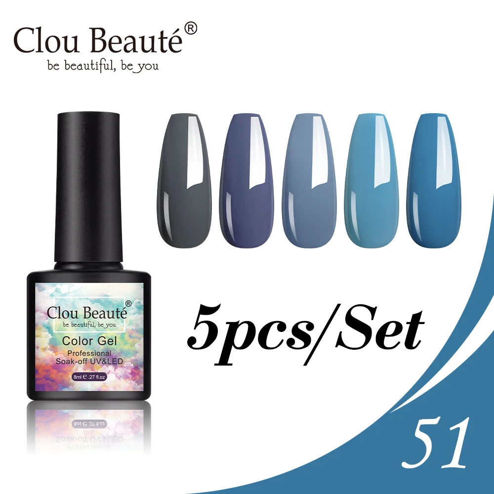 

Clou Beaute 5 Pcs/Set Gel Nail Polish 130 Colors 8ml DIY Nail Gel UV Lacquer Soak Off Varnish Gel Polish Lakiery Hybrydowe