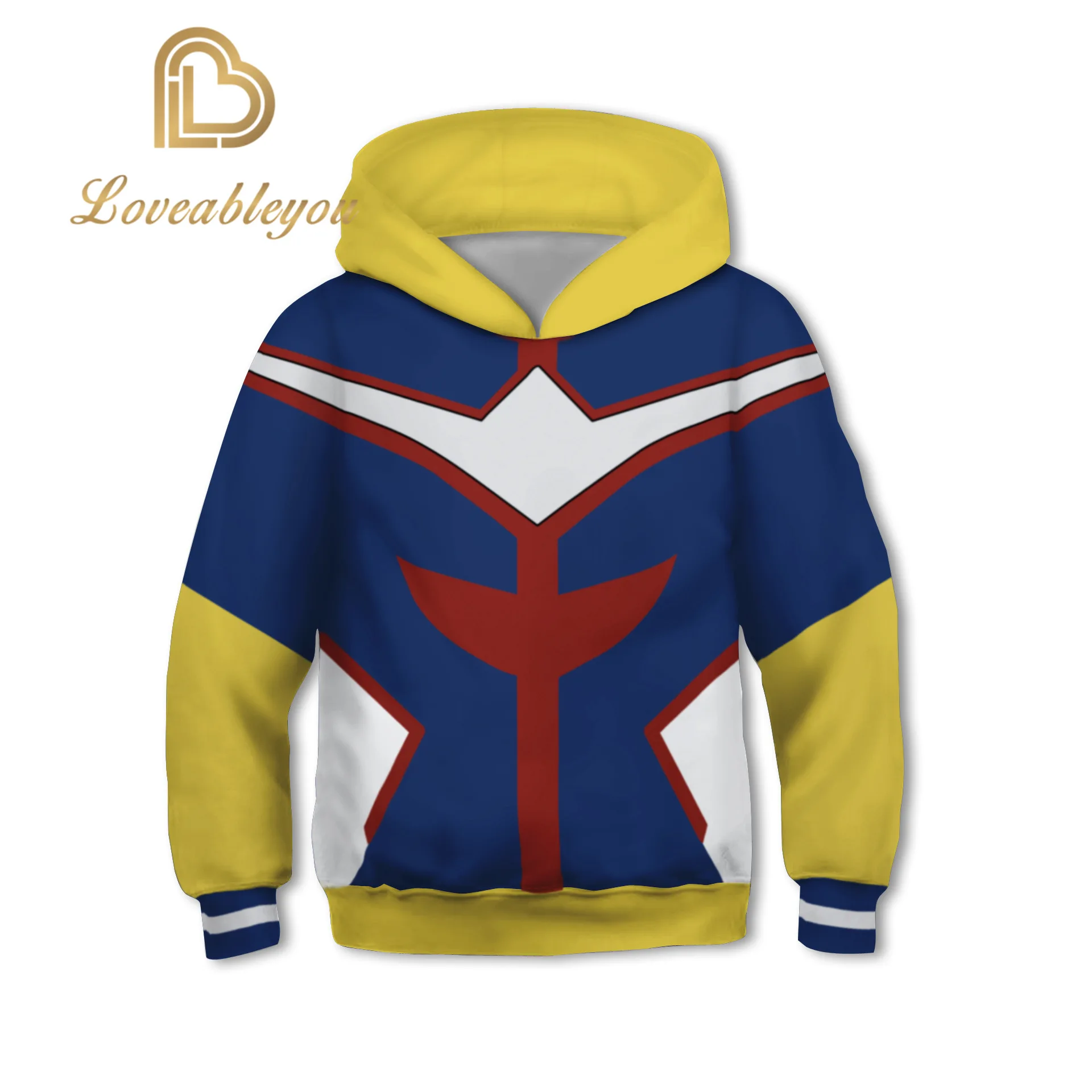 Детские толстовки с капюшоном аниме 3D костюм для косплея Мой герой одежда