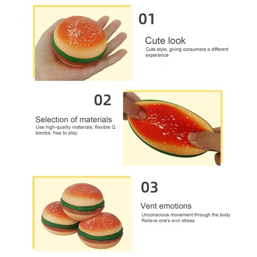 Игрушки-антистресс в виде гамбургера декомпрессионные игрушки-сжималки с