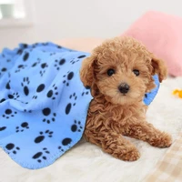 lovely pet dogs cats bed mat blanket soft winter warm fleece paw print design pet puppy bed sofa pet product cushion cover towel