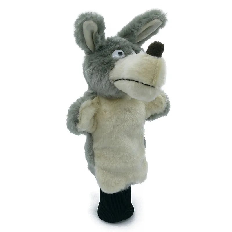 Плюшевый коричневый волк Гольф Fairway Вуд головной убор Гибридный чехол для гольфа