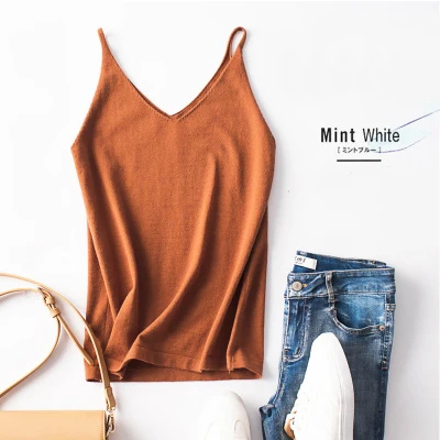 2020 Весенняя модная дамская комбинация дикая тонкая однотонная женская