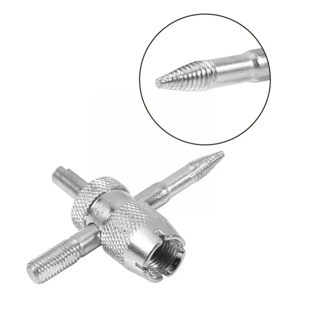 

1 Set Tire Service Kit 4 Cores 4 Stem Way Tire 1 Four Tool Caps Repairing Sets Metal Screwdriver A5r6