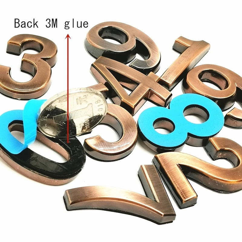 Домашняя цифра 35 мм красная медь бронза 0 9 цифр Современная табличка номер дома