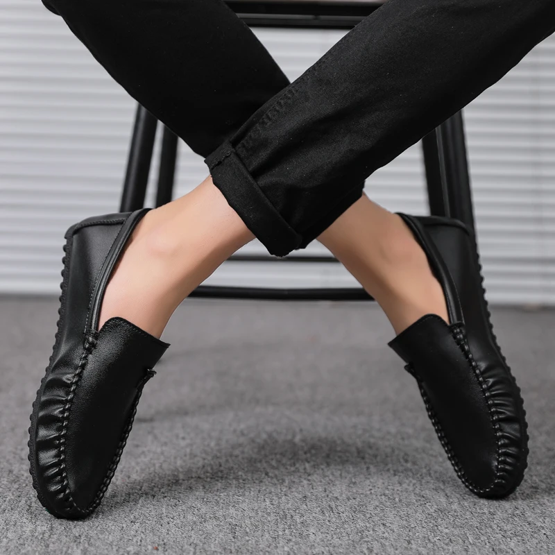 

Korean fashion casual men's shoes green beans shoes spring and autumn new style youth leather men's shoes work leather shoes