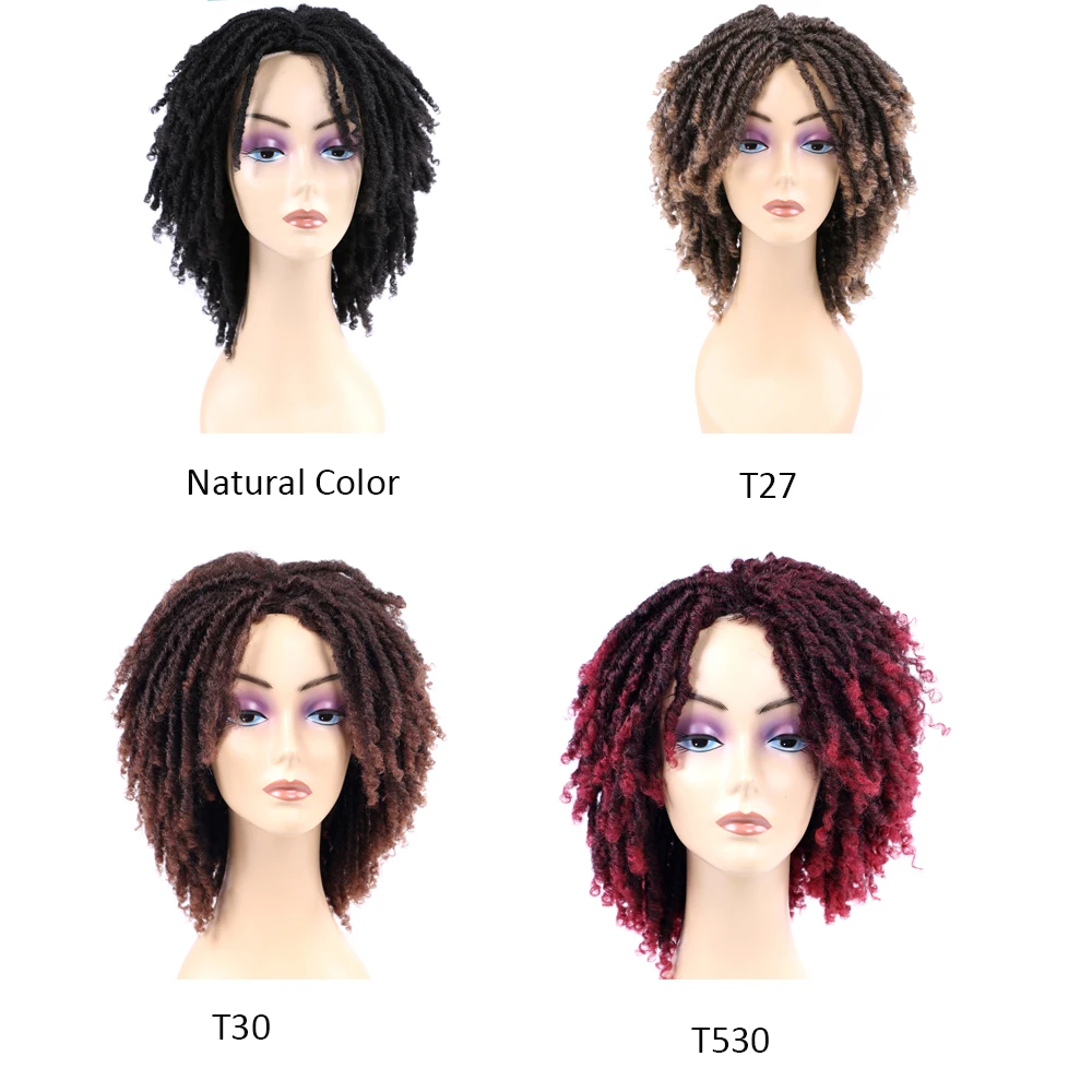 

Synthetic Wig Brown Synthetic Curly Wigs for Women 4 Colors Ombre Short Afro Wig African American 14 Inches Black Hair