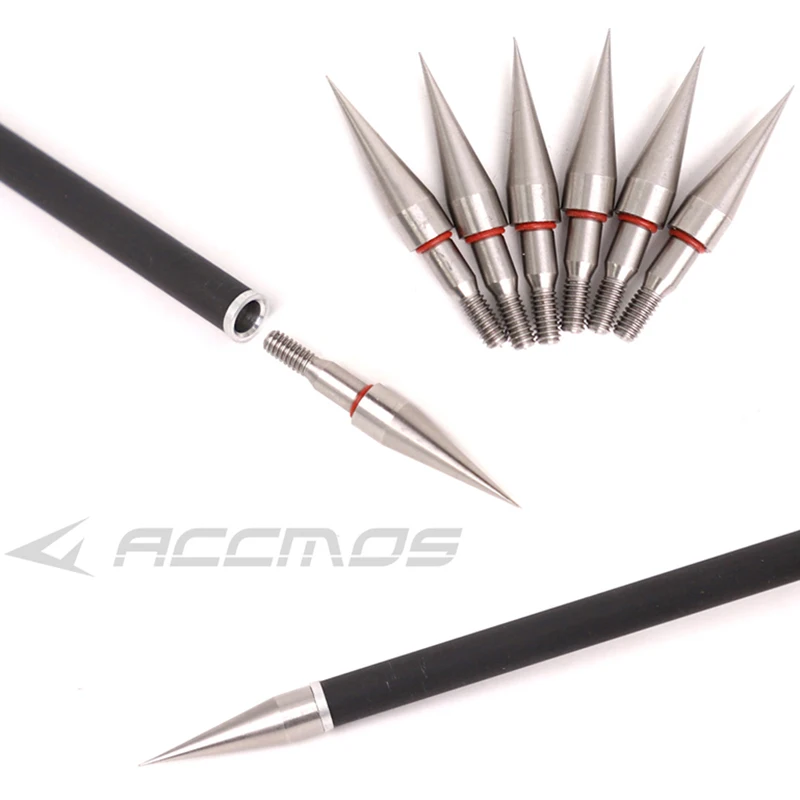 

Stainless Steel Screw Thread Arrow Point Archery Arrow Head 100 Grains Target Field Tips for OD7.4mm Shaft Arrow Accessories