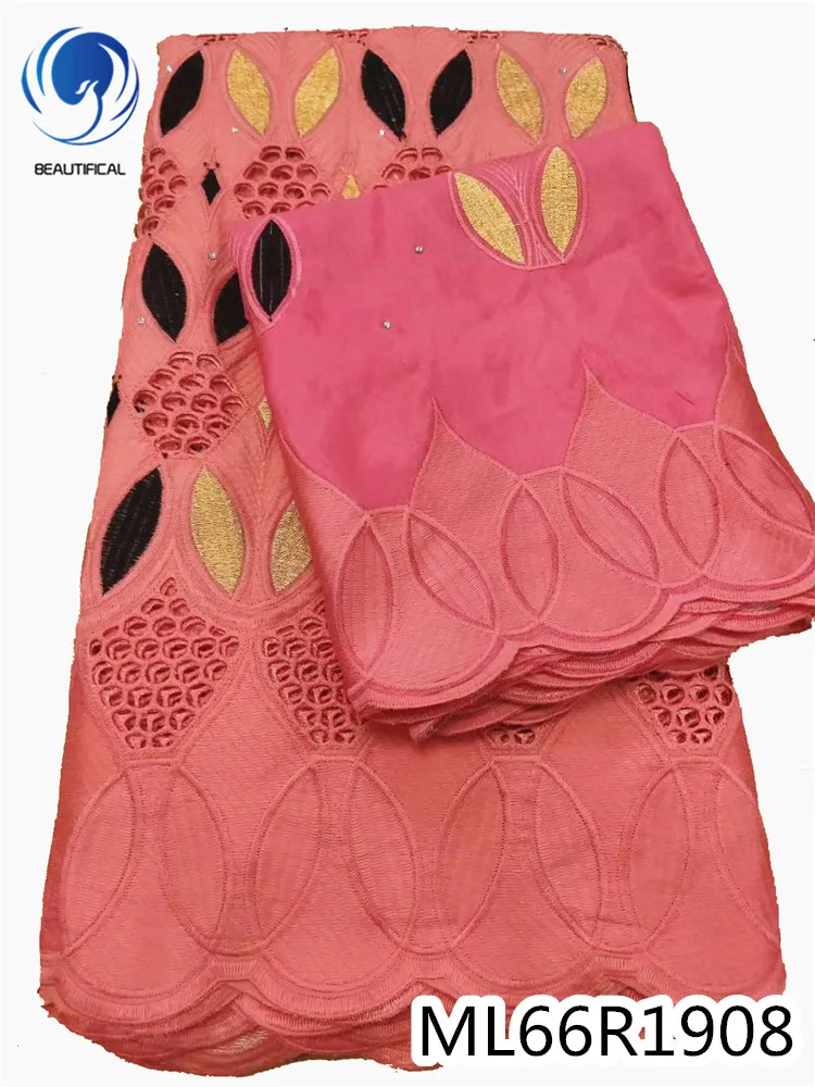 

Красивая африканская вуаль, хлопковое кружево, материал, вышивка, кружевная ткань swizterland 5 + 2 ярда ML66R19