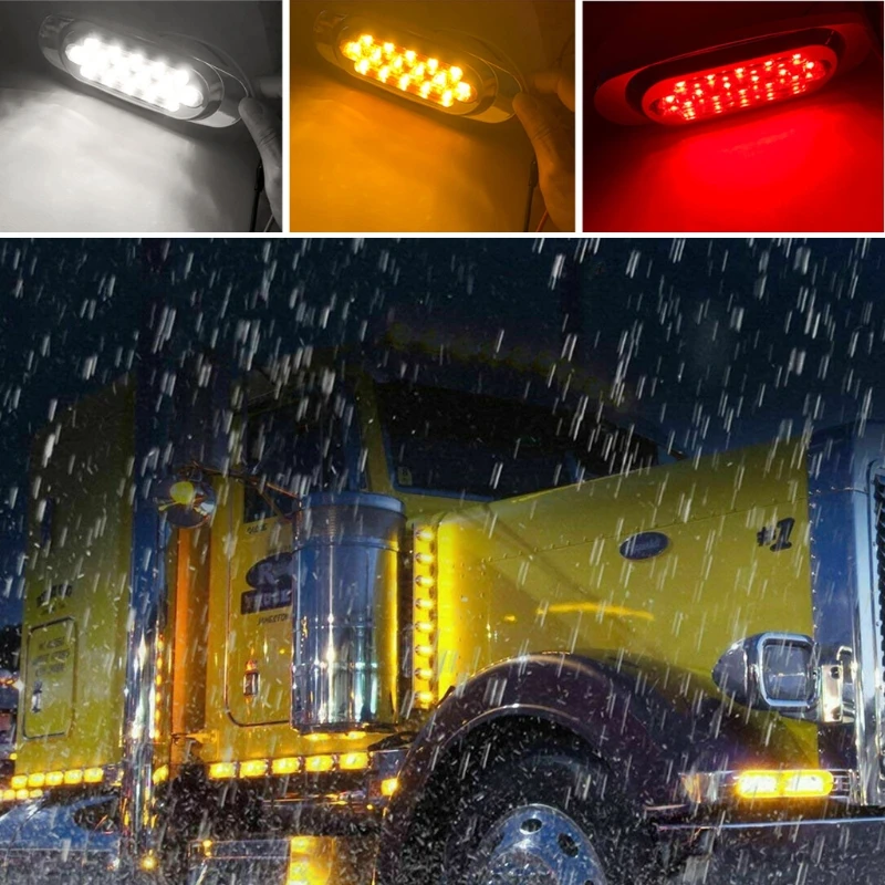

2pcs Car Truck Lorry Trailer Bus Side Marker Indicators Clearance Lamp Lights Rear Lamp Warning Light