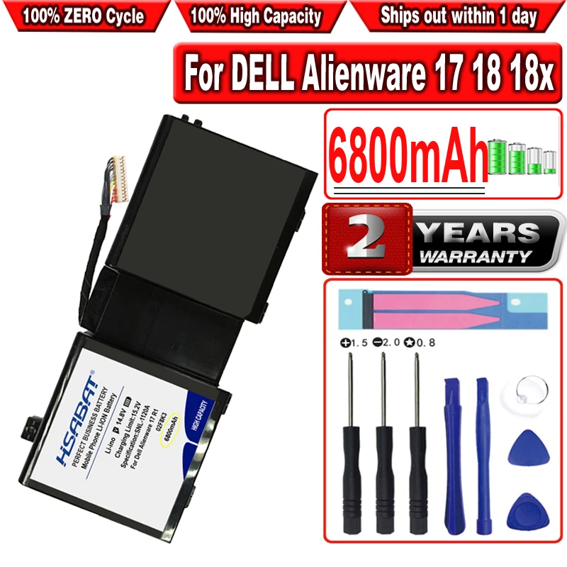 HSABAT 6800 мА/ч 2F8K3 ноутбук Батарея для DELL Alienware 17 18 18x M17X R5 M18X R3 02F8K3|Аккумуляторы
