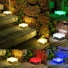 Рождественская лужайка, солнечный садовый светильник, светодиодный Кирпичный Кубик Льда, солнечный светильник, уличная декоративная лампа для лестницы, дорожки, подъездной дорожки, ландшафта, патио