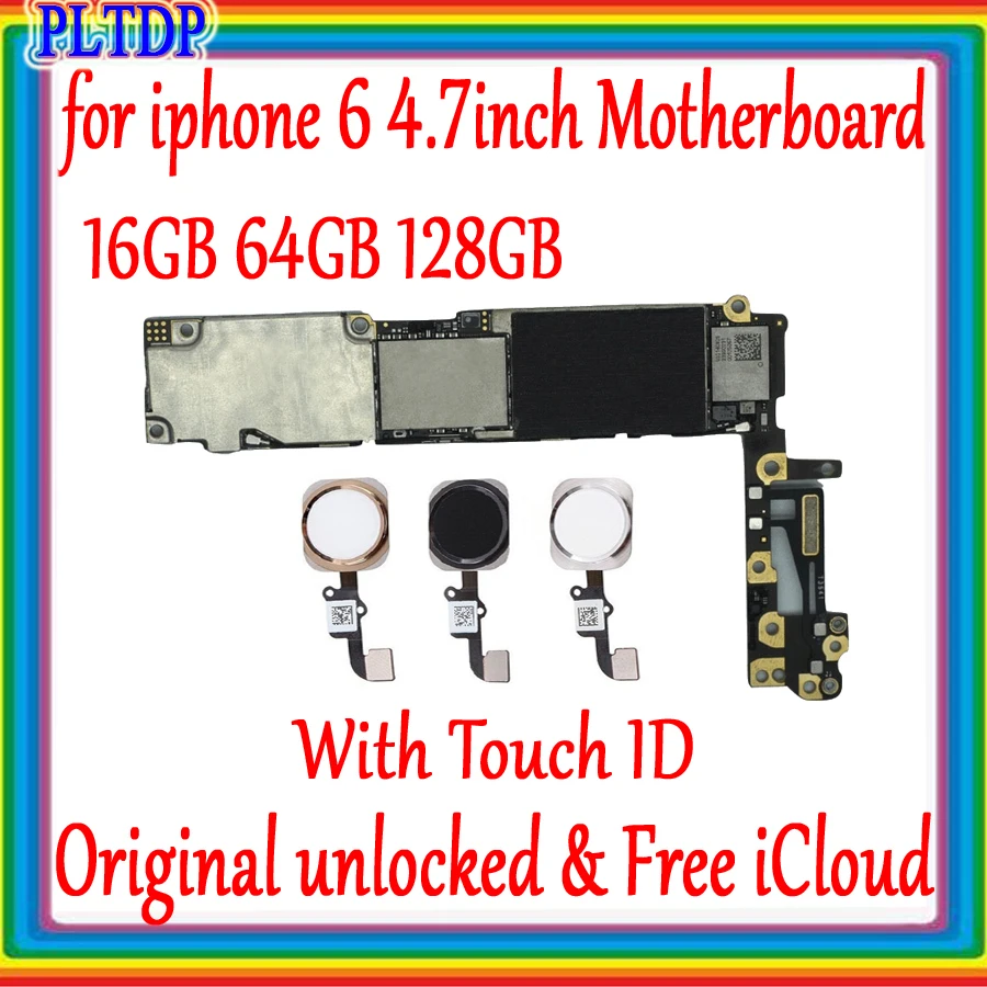 Заводская разблокированная материнская плата 4 7 дюйма для iphone 6 с/без Touch ID 100%