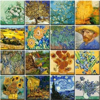 abstract oil diy van gogh lris flowers painting by numbers figure kits canvas wedding wall art picture gift for home decoration