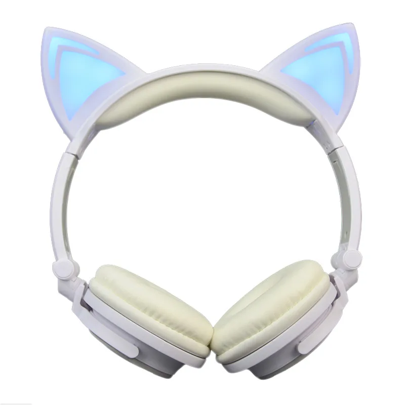 

Wireless Led Flashing Headphones Foldable Cat Ear Music Stereo Bluetooth-Headset Gaming Headphones For Adult Kids Birthday Gifts