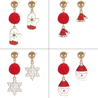 diy fashion womens earrings lady girl gloves snowflake hat santa pendant korean earrings sweet jewelry gift dropshipping 2021