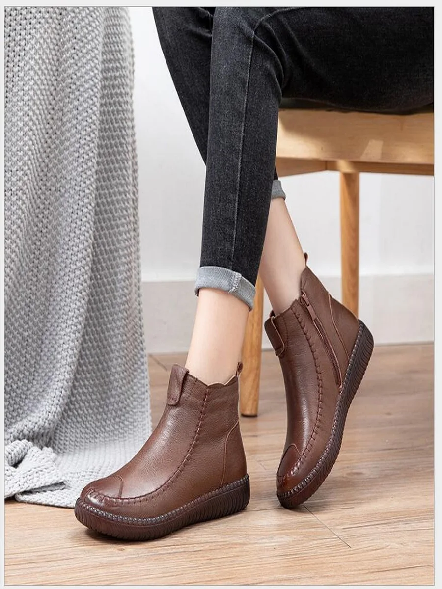 RUSHIMAN 2020 зимние Новые женские ботинки с плюшевой подкладкой теплая обувь из