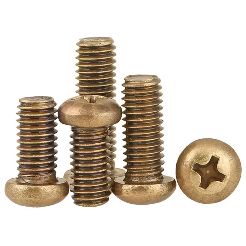 

Brass Round Head Screw Solid Brass Cross Pan Head Screw M2 M2.5 M3 M4 M5 M6