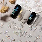 60 шт. Аврора розы цветы украшения для ногтей полимерные 3D Rhinstones розовые фиолетовые подвески для ногтей ювелирные детали аксессуары