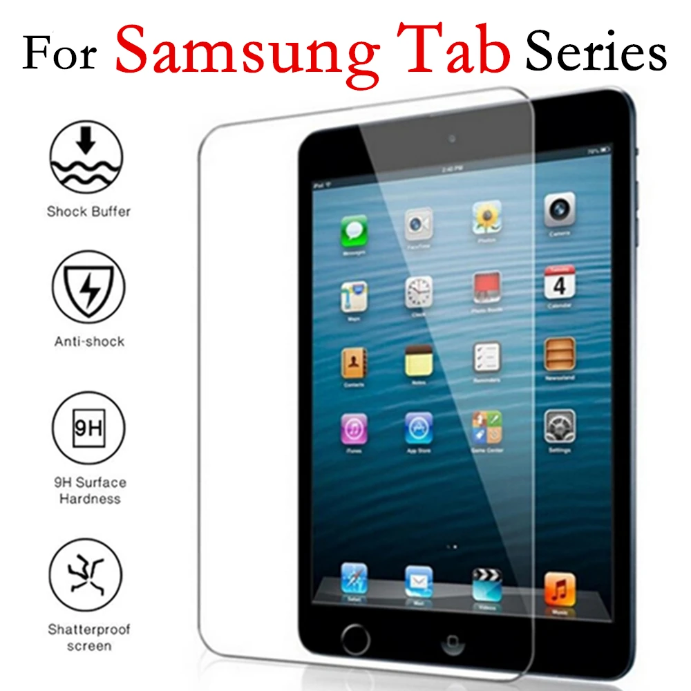 Защитное стекло для планшета samsung Tab 4 A 7 8 9,7 10 10,1 дюймов A6 защита экрана Защитная пленка Tremp Glas