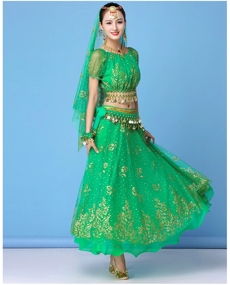 Женский набор костюма для танца живота с короткими рукавами восточный индийский