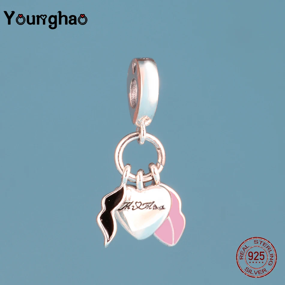 Younghao ювелирные изделия плата Де Ли 925 розовая подвеска губы подходят