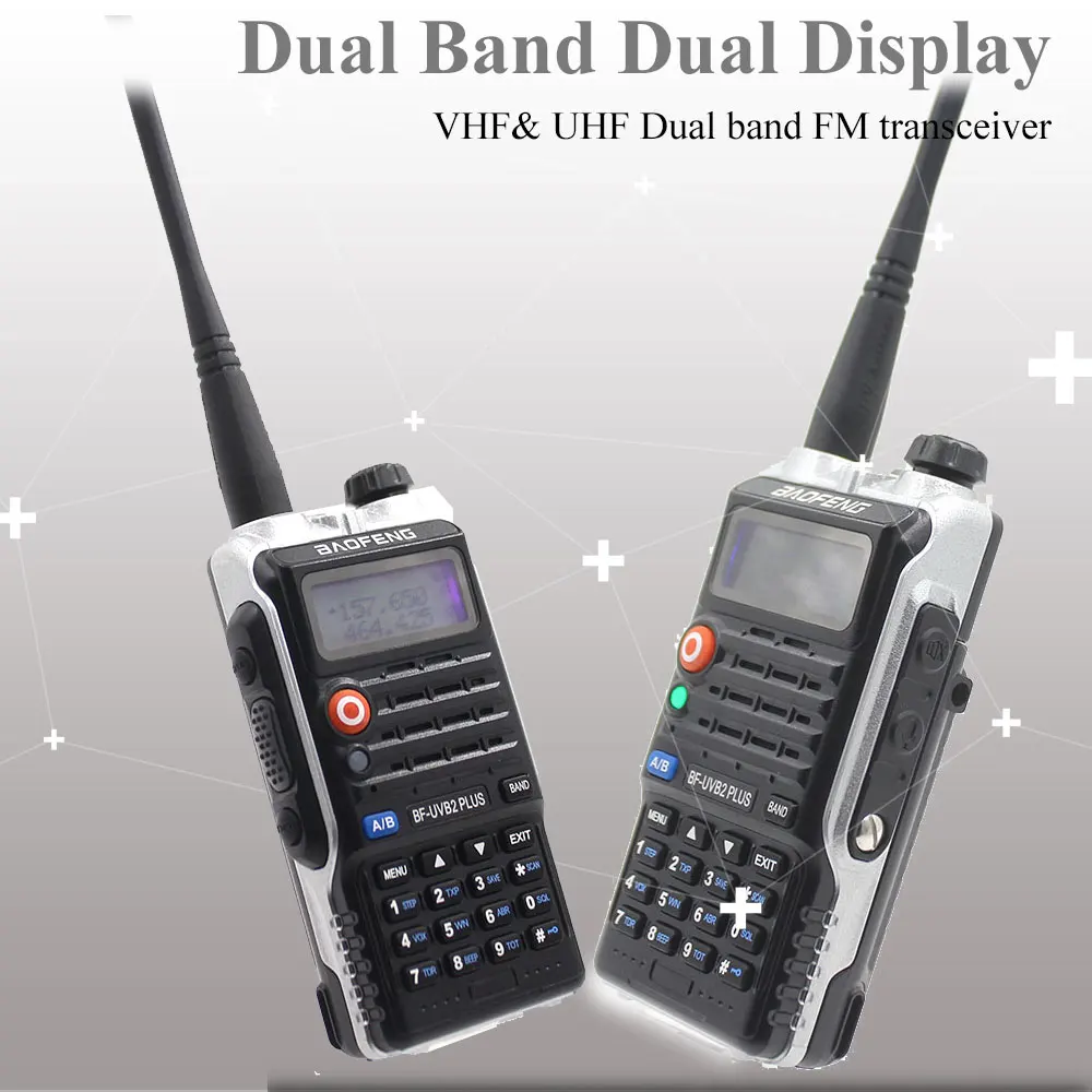 Baofeng UV-B2Plus Walkie Talkie 8W Dual Band 136-174MHz 400-520mhz 4800mah Two Way Radio Ham Radio Amateur Radio Transceiver