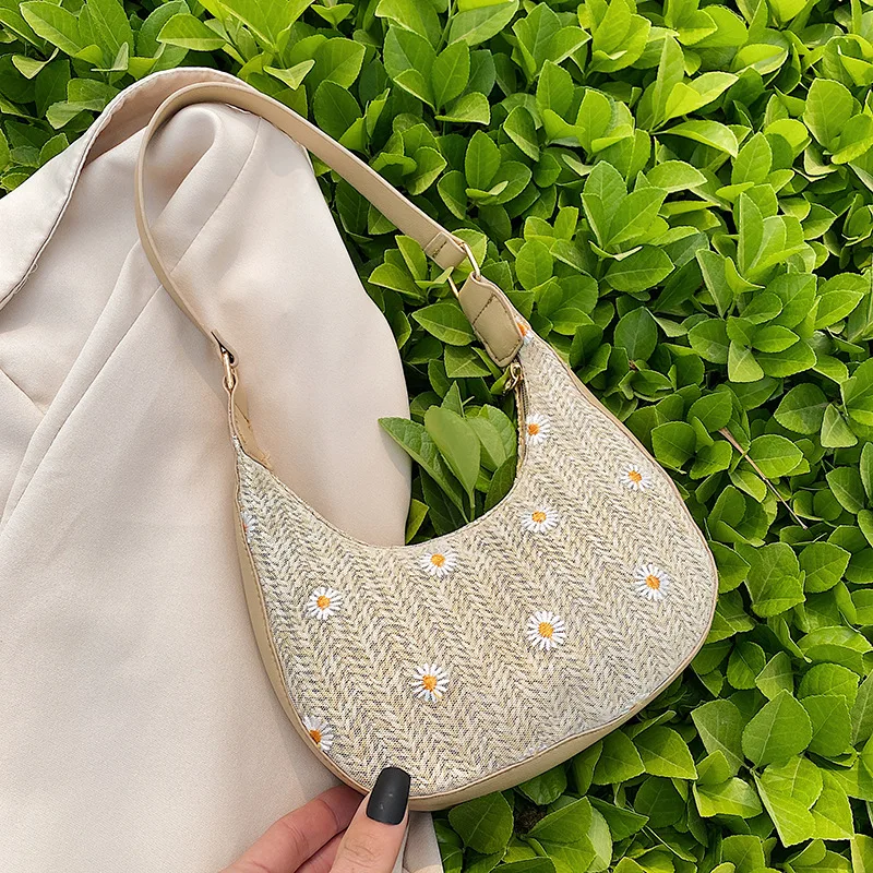 

Summer ladies small bag 2021 new tide net red fashion woven chain cross-body bag foreign style retro INS straw bag
