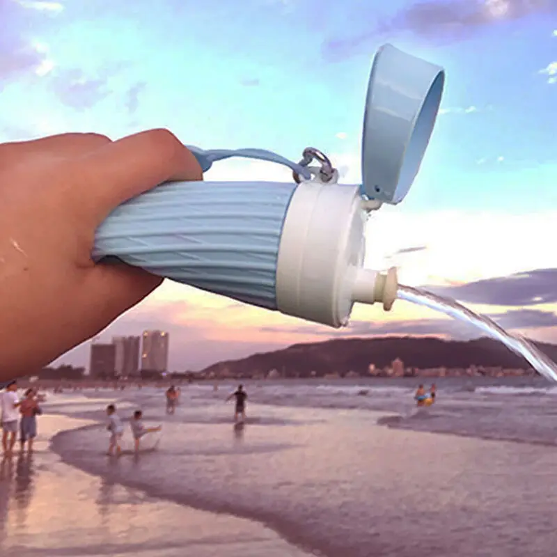 Креативная бутылка для воды многоразовые складные силиконовые бутылки с защитой