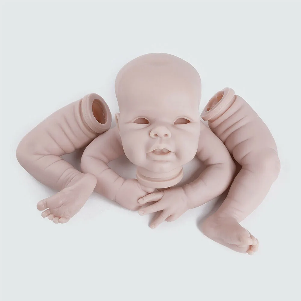 

22inch Reborn Doll Kit Head Full Limbs Unpainted Hand Tools Blank Funny Soft Silicone Accessories Home Lifelike DIY Mold Toy