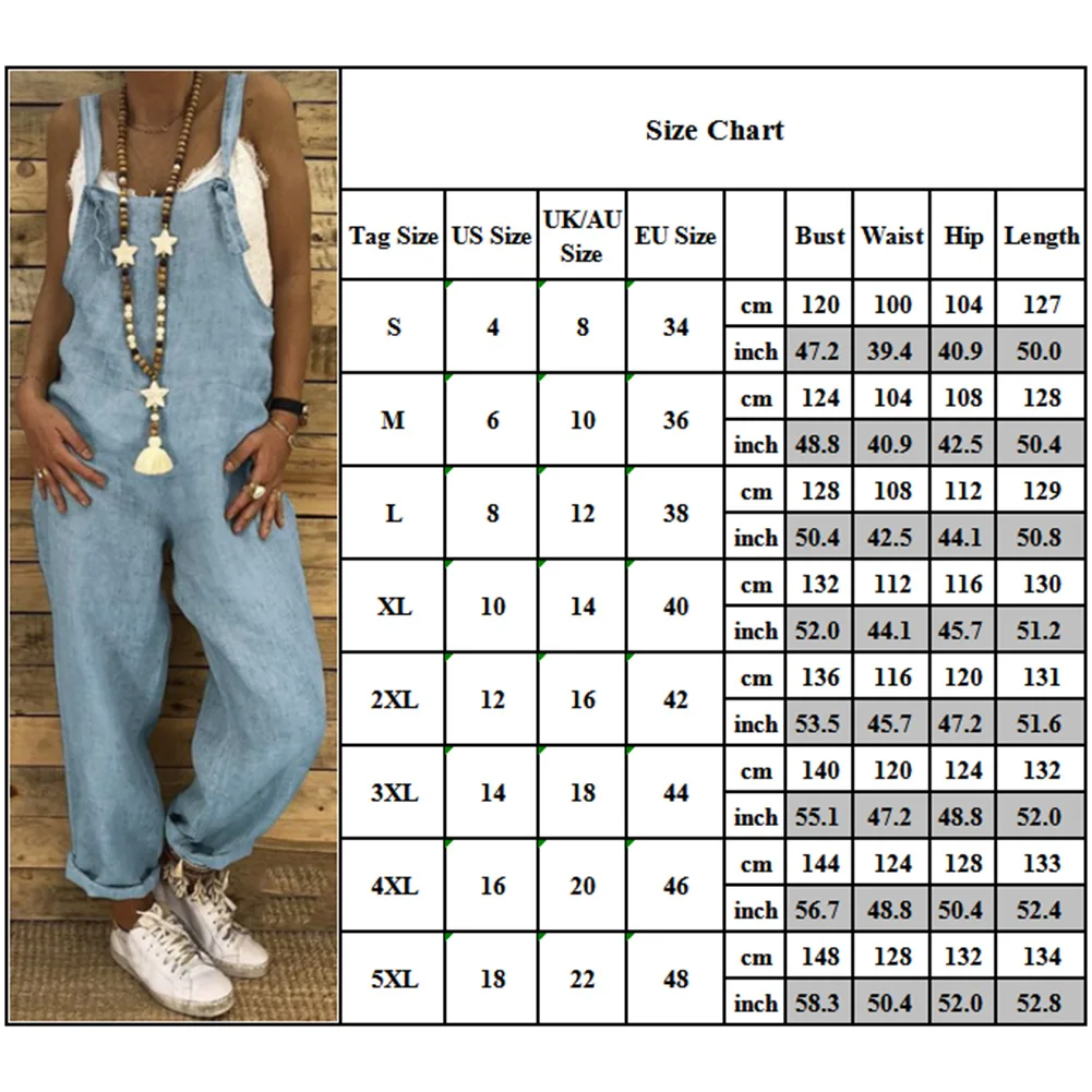 

2021 Plus Size Romper One-Piece Suspender Pants Fashion Women Sleeveless Bib Loose Jumpsuit Vintage Dungarees Fashion New