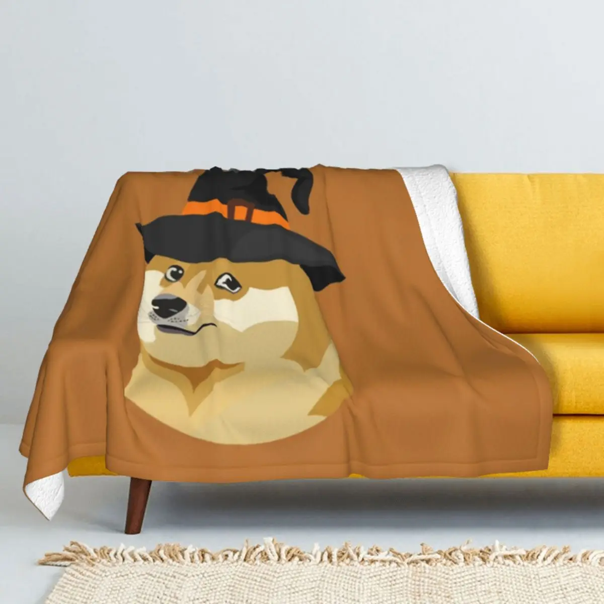 

Хэллоуин Doge Meme высокий зимний утолщенный кашемировый одеяло s одеяло с ягненком одеяло фланелевое одеяло теплое постельное белье диван дет...